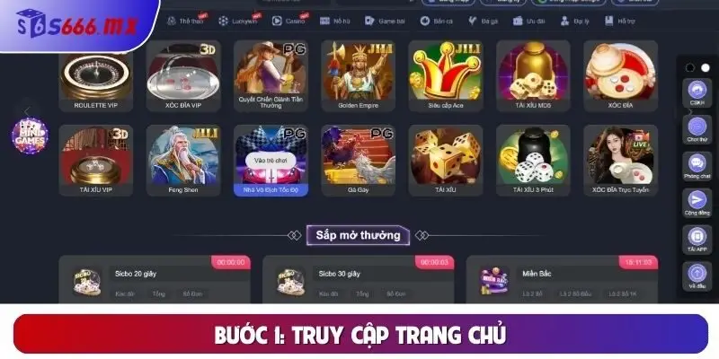 Bước 1: Truy cập trang chủ