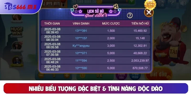 Nhiều biểu tượng đặc biệt & Tính năng độc đáo Nhiều biểu tượng đặc biệt & Tính năng độc đáo